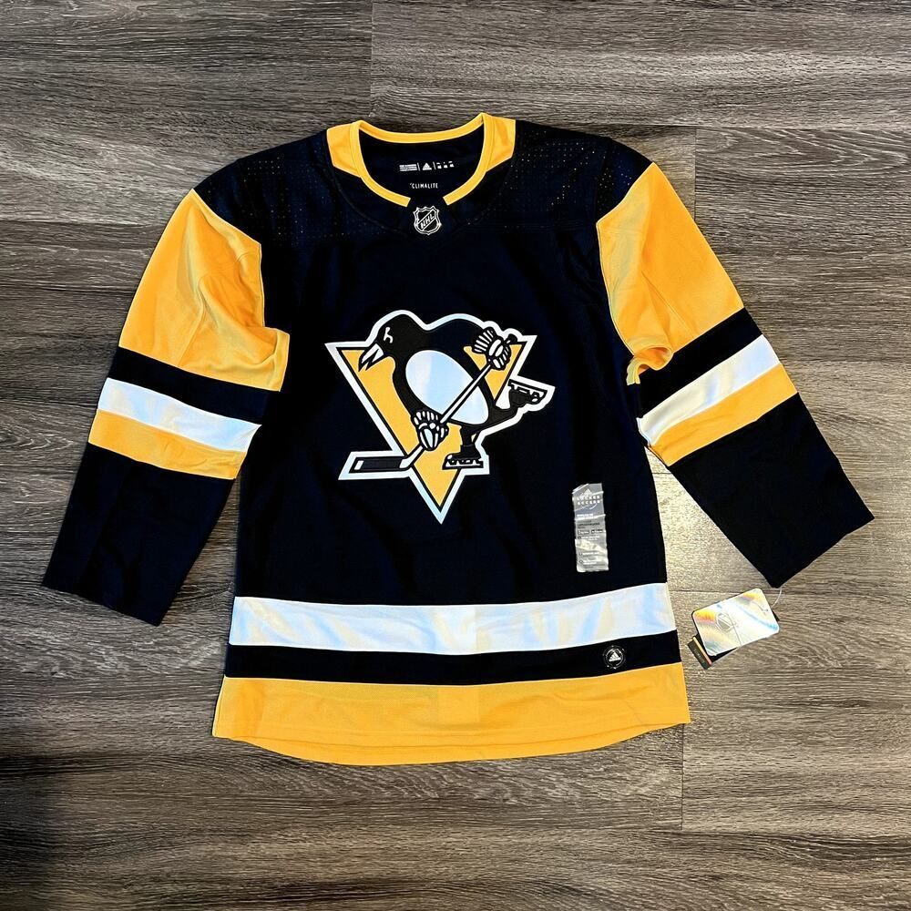 Pittsburgh Penguins NHL Adidas Climalite Hockey Blank Jersey Size 46 NWT